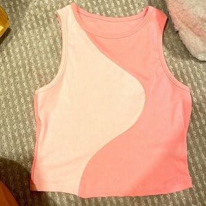Light pink hot pink crop top medium woman size